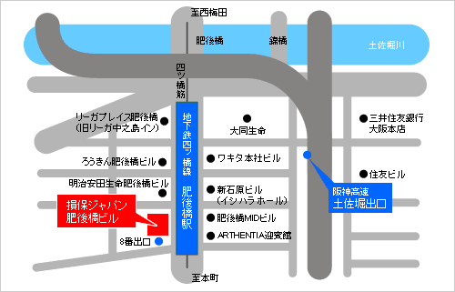 大阪支店周辺地図